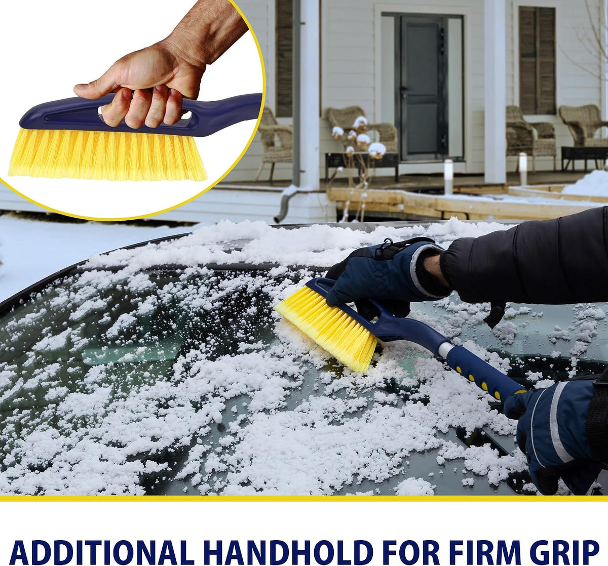 Michelin Snow Brush for Car Windshield (Pack of 2) – 25" Heavy Duty Snow Remover with Ice Scraper, Ergonomic Foam Grip, Power Scraping Handle, Lightweight Aluminum Shaft for Car, SUV, Truck, Van