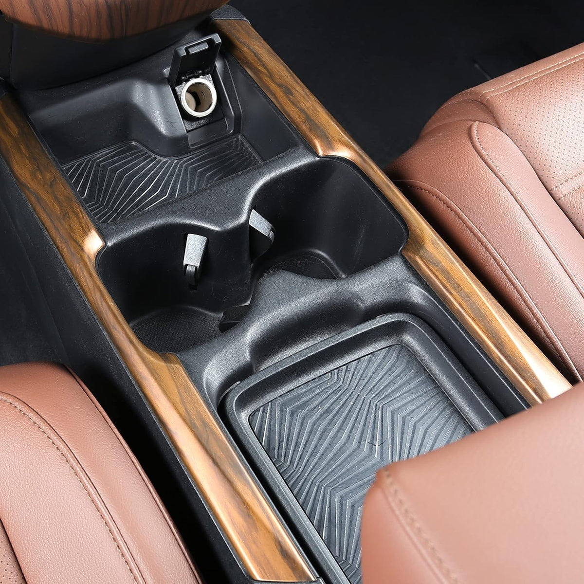 AntBooBoo for Honda CRV 2017 2018 2019 Center Consoles Original Car OEM Style Water Cup Holder Panel Cover Stripe Trims for CR-V Peach Wood Grain