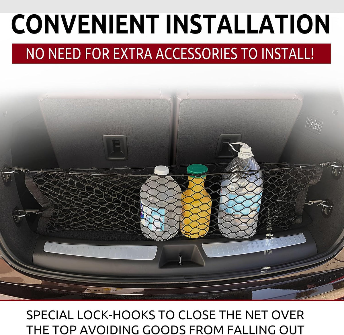 Envelope Style Automotive Elastic Trunk Mesh Cargo Net for Cadillac XT6 2020-2025, 2026 - Premium Trunk Organizers and Storage - Luggage Net for SUV