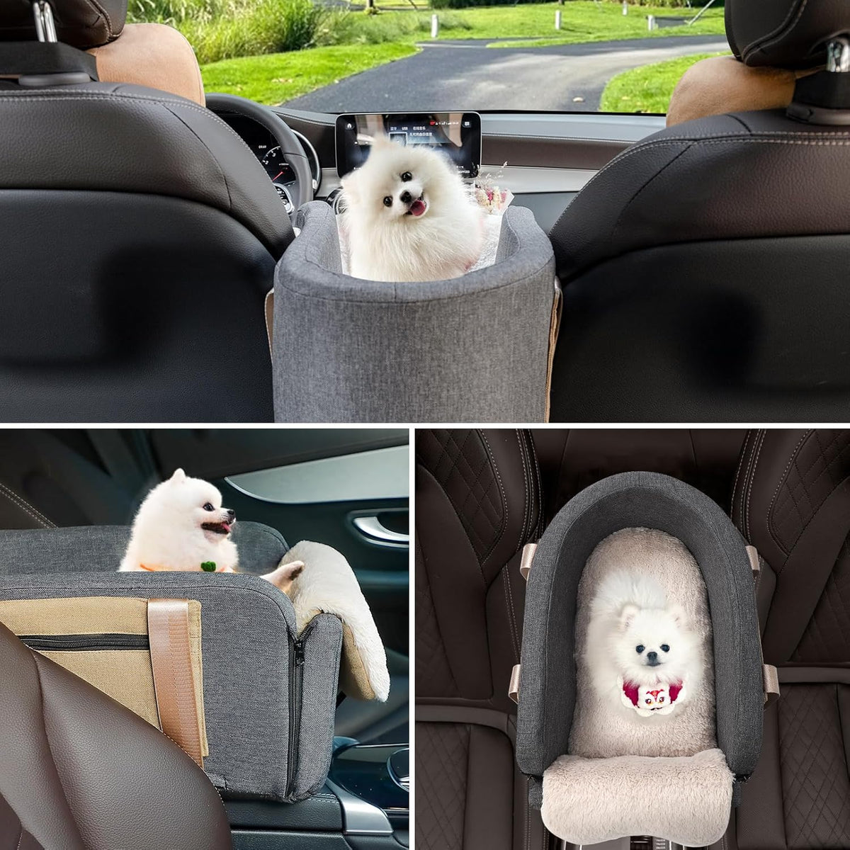 Large Console Dog Car Seat - Truck Dog Booster Seats for Big Console Vehicles Large Space for Dogs UP to 18lbs, Pretty Sturdy Pet Car Seat Designed for Pickup and Trucks