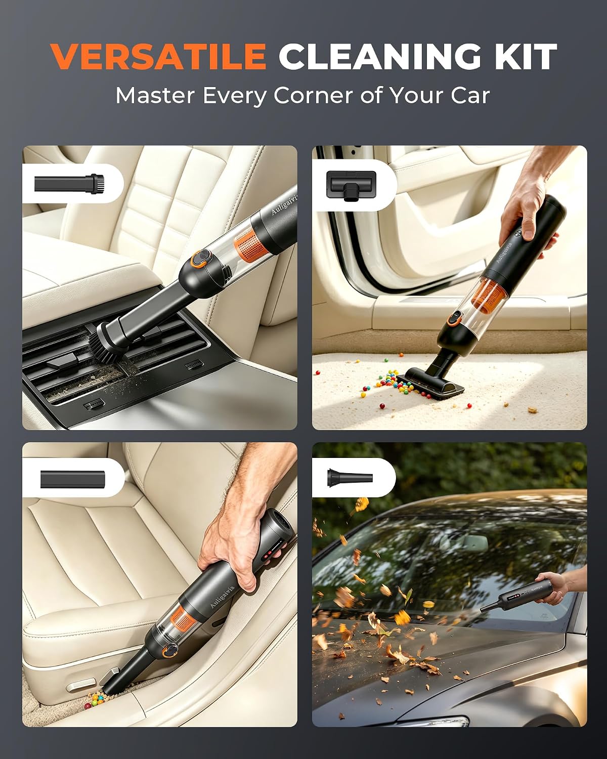 A10 Cordless Handheld Vacuum & Air Duster, 20000Pa 4-in-1