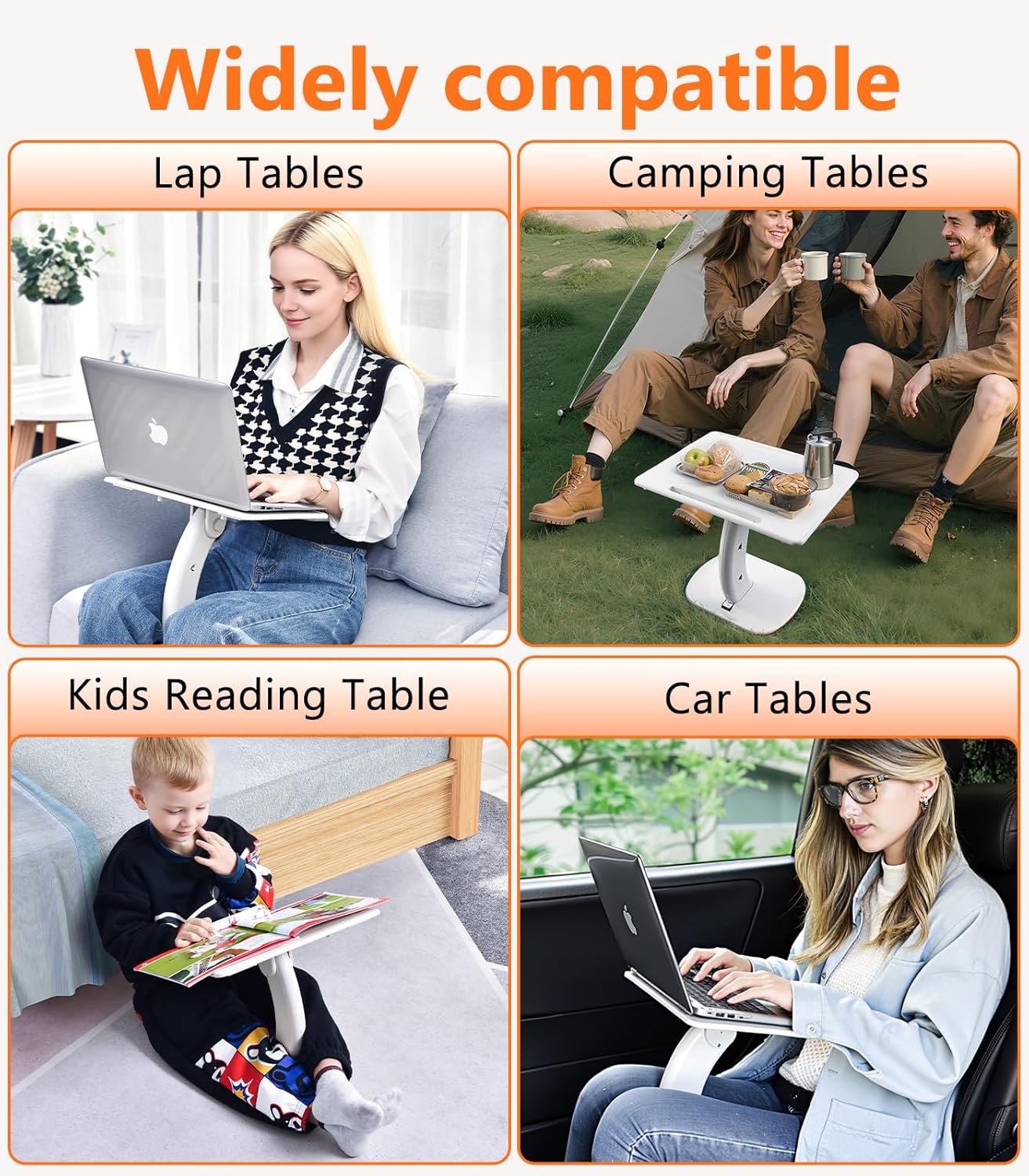 Car Seat Tray Table, Adjustable Travel Tray for Kids/Adults, Car Lap Desk for Laptop Computer Tablet Book, Front Passenger/Rear/Driver Seat Food Eating, Essentials Accessories for Long Trips