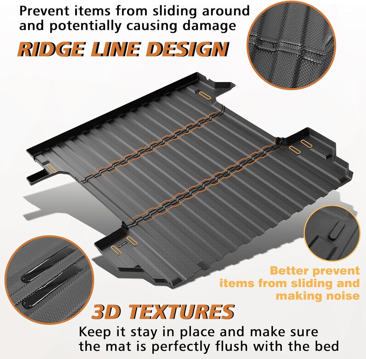 TripleAliners Truck Mat Compatible with 2019-2026 Chevy Silverado/GMC Sierra 1500 5.8FT Accessories, Truck Bed Mat Heavy Duty Custom Fit All Weather Protection TPE Pickup Bed Liner