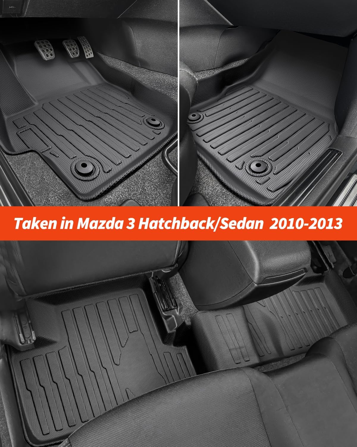 Floor Mats for Mazda 3 Hatchback Sedan 2010-2013,3 Pcs Car Mats