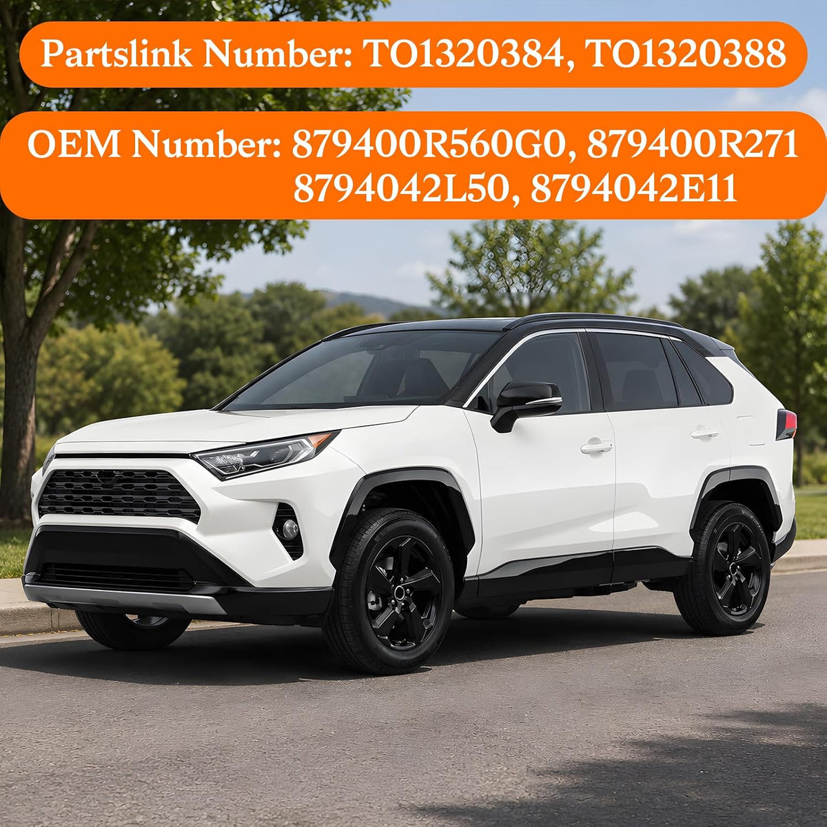 Left Driver Side Mirror Replacement Fit for 2019-2024 Toyota Rav4 8 Pins