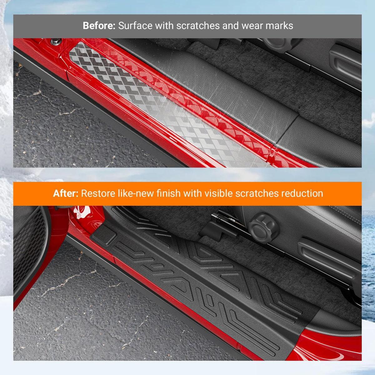 powoq Door Sill Protector Compatible with 2020-2026 Jeep Gladiator JT