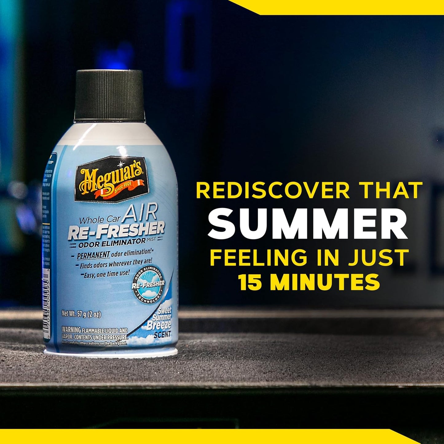 Meguiar’s Whole Car Air Refresher Odor Eliminator, Summer Breeze, 2 Oz— Car Air Freshener For Commuters, Detailers; Mist Refreshes Cabin For Sedan, Suv, Truck, Van