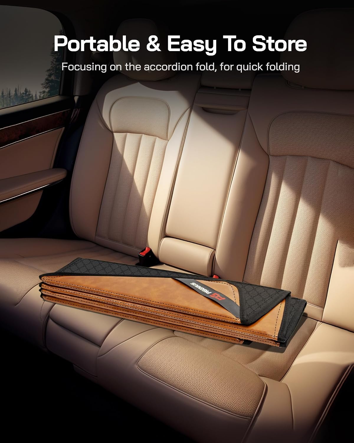 Pigenius Windshield Sun Shade for Ford Bronco 2021-2026, Custom Fit Front Window Sunshade - Leather