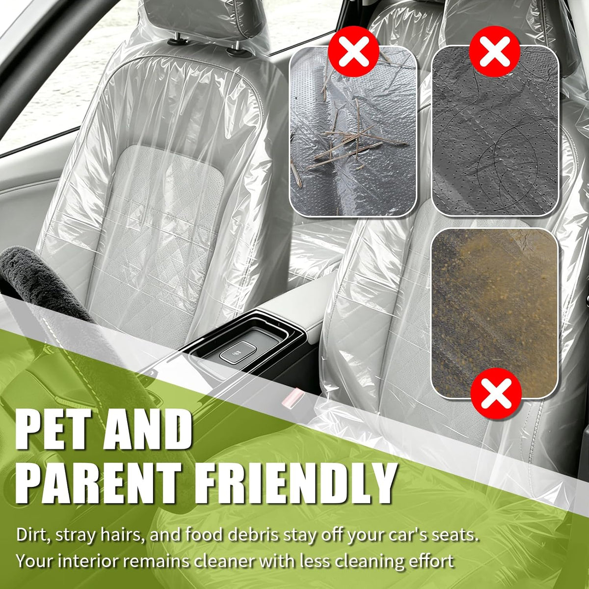 20PCS Disposable Car Seat Covers,Portable Plastic Seat Covers for Cars Seats Full Coverage Protection,Universal Disposable Seats Cover for Cars Includes Font & Back