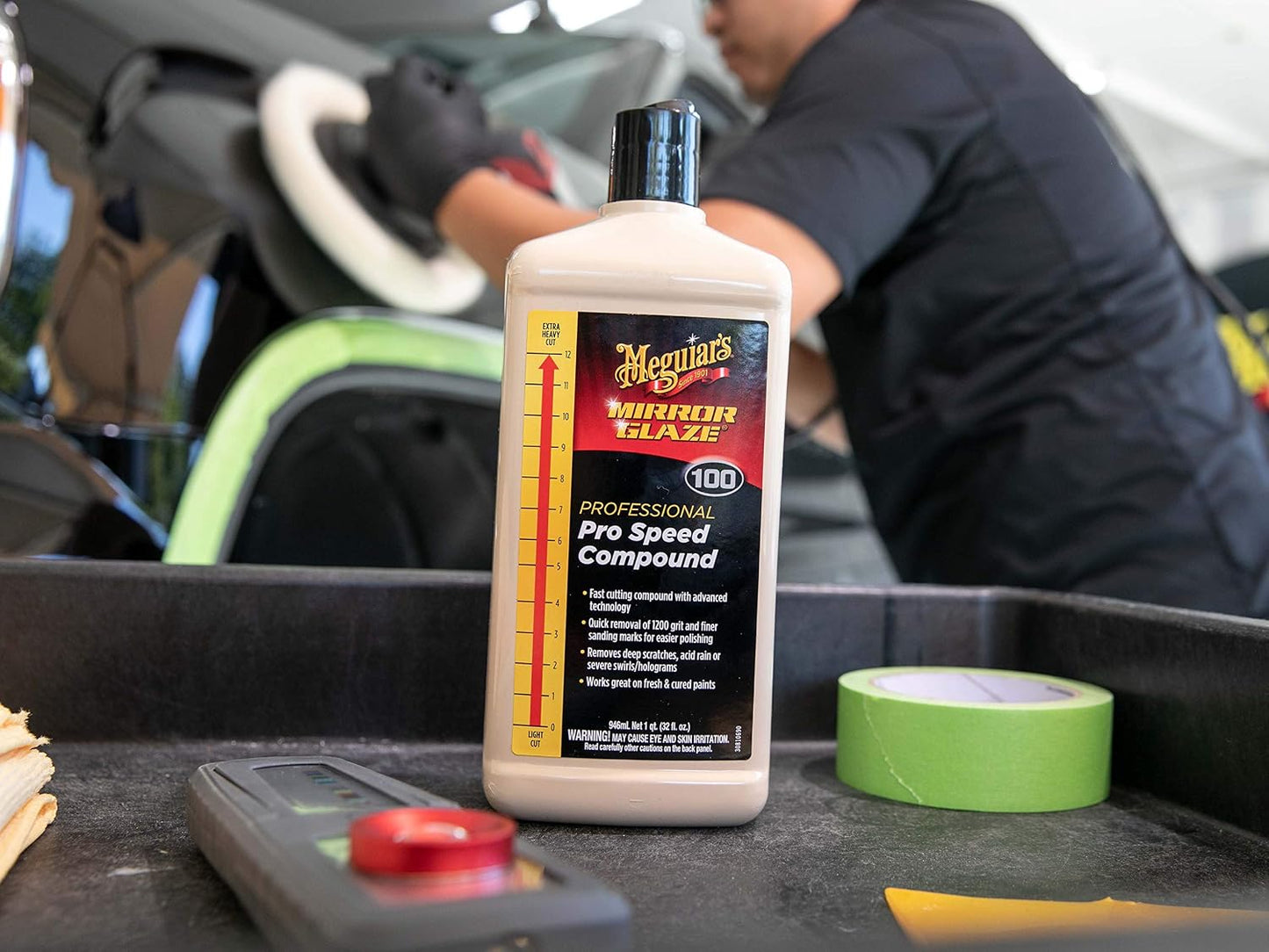 Meguiar's Pro Speed Compound M10032, Fast-Cutting Rubbing Compound for Cars, Offers Heavy Scratch and Swirl Removal, Professional Car Polish, Car Compound Removes up to 1200 Grit Sanding Marks, 32 Oz