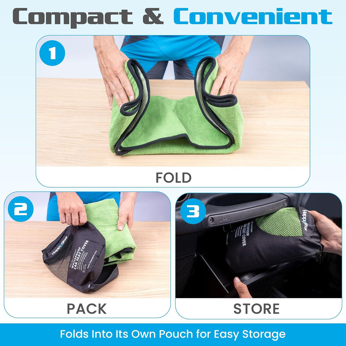 HAPPEGEAR Happeseat Waterproof Car Seat Cover & Protector, Green