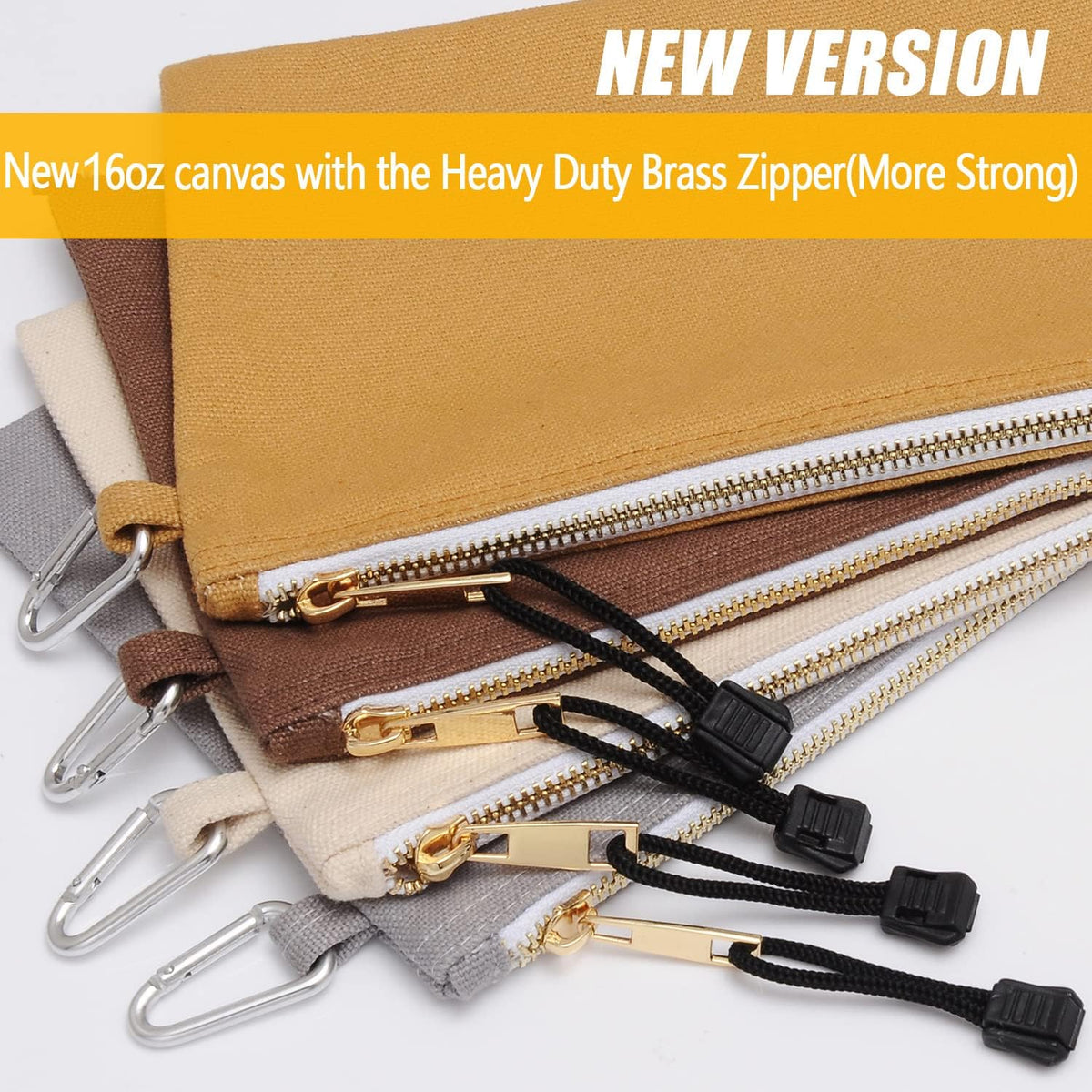 FunOwlet Utility Canvas Zipper Tool Bag, 4 Pack