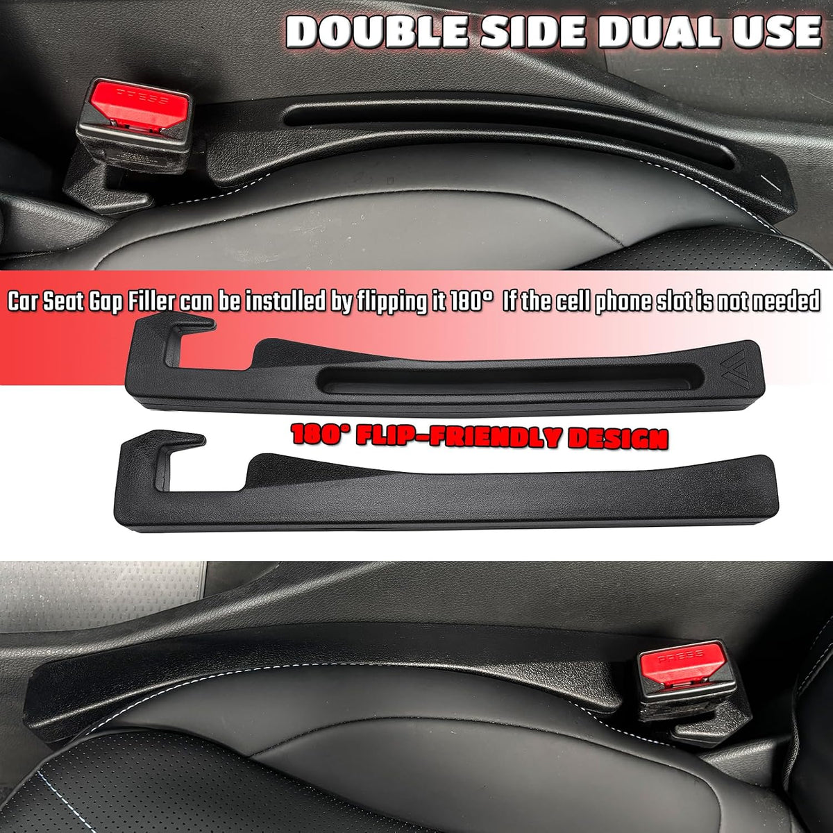 Honda CRV CR-V Seat Gap Filler, Car Seat Gap Filler Organizer Stop Things from Dropping Customized Interior Accessories for Honda, Black Pack of 2