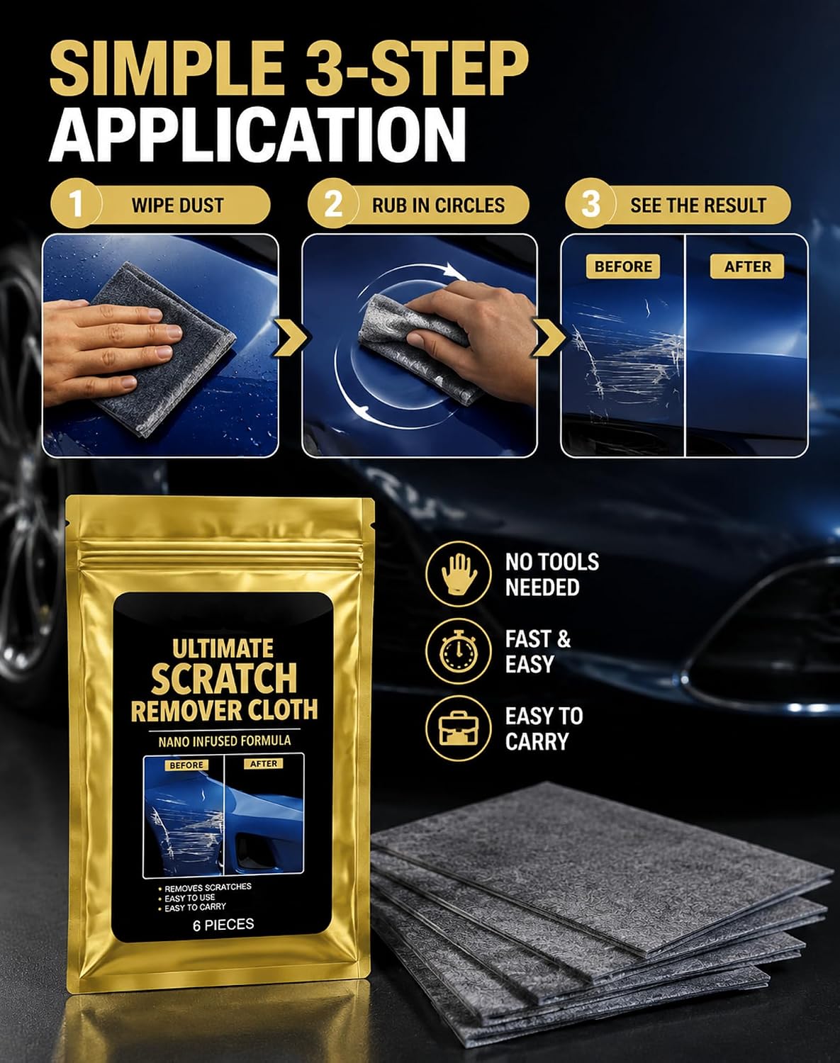 Car Scratch Remover Instantly Removes Surface Scratches in 60s