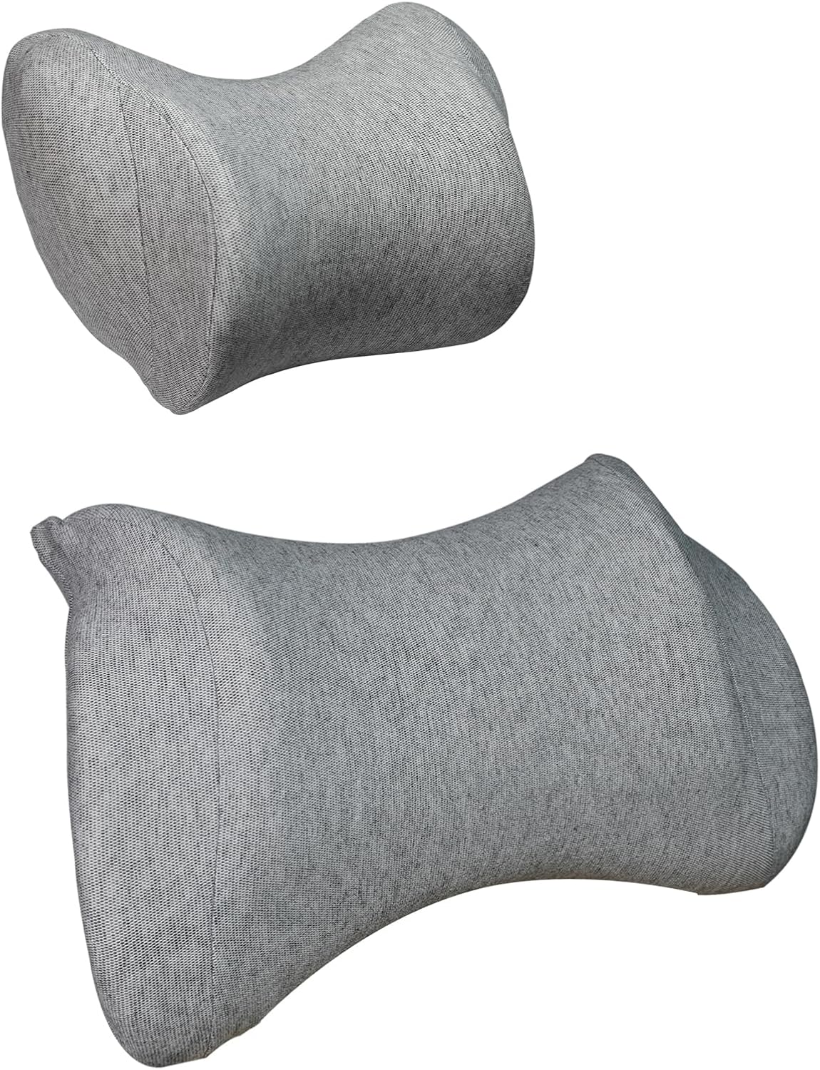 Lumbar Support Pillow for Car, Car Neck Pillow Kit for Pain Relief with Adjustable Strap, Car Headrest Pillow Ergonomic Design for Comfort