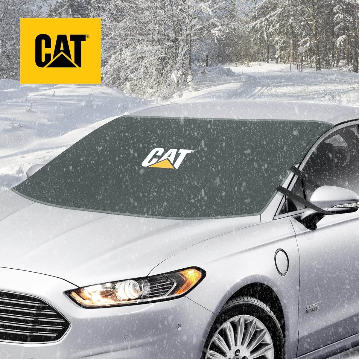Cat® Car Windshield Cover for Ice and Snow with Anti-Theft Flaps - Toughest Ice & Frost Windshield Snow Cover All-Weather Waterproof Winter Blanket - Truck Window Protector Accessories - 78" X 43"