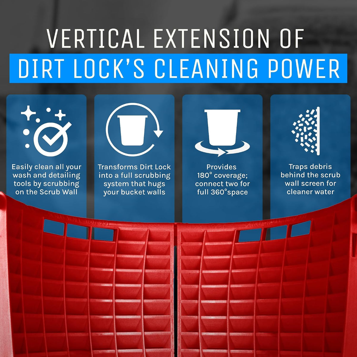 DETAIL GUARDZ Dirt Lock Scrub Wall 180/360, Red