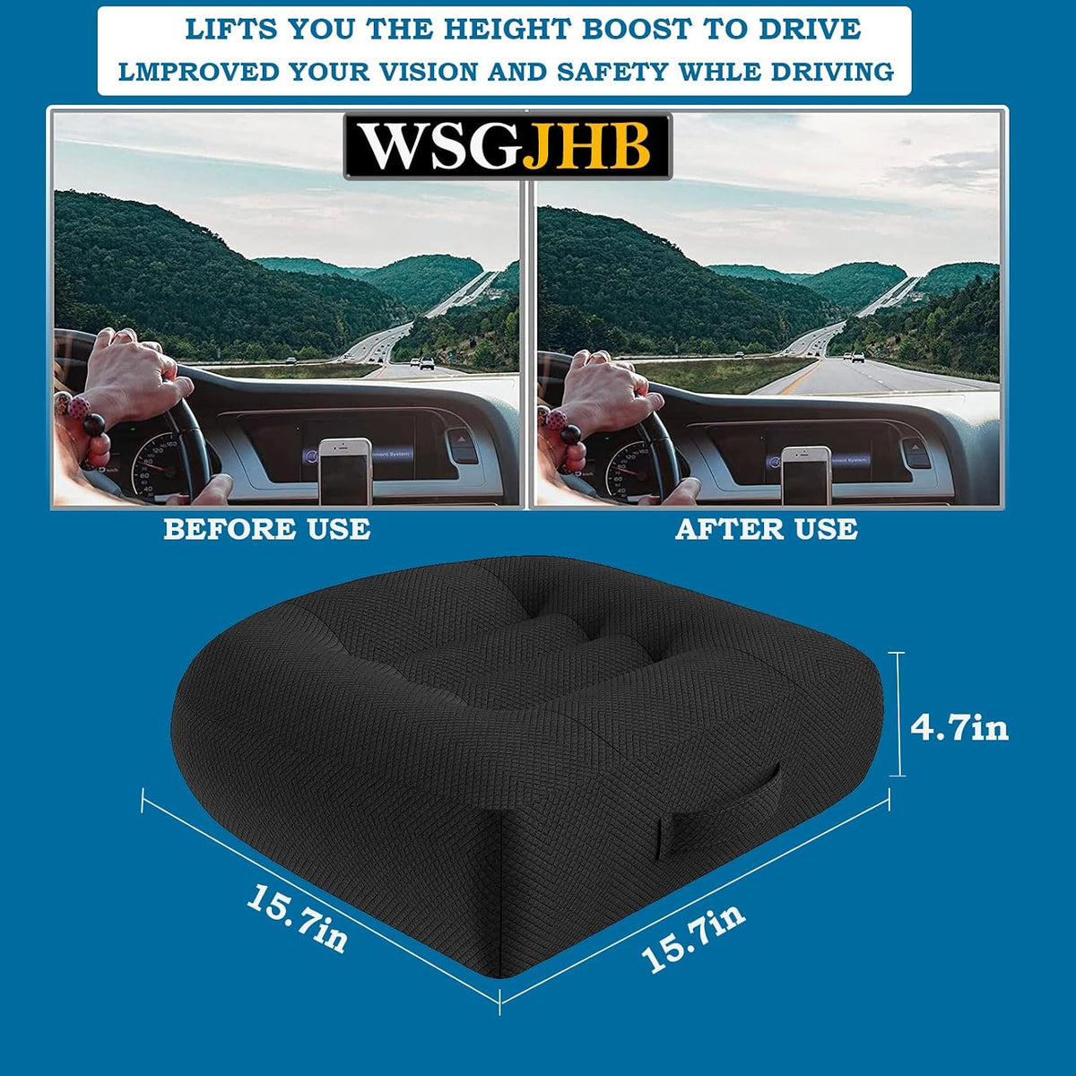 WSGJHB Car Booster Seat Cushion Posture Cushion for Long Sitting