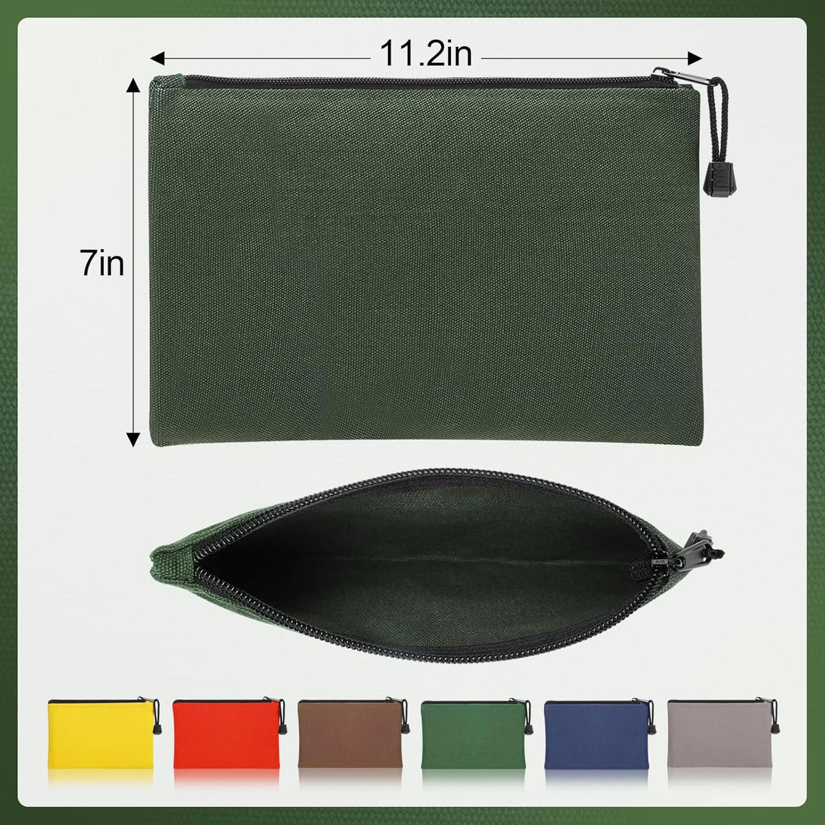 ANPHSIN 6 Pack Heavy-duty Canvas Tool Bags Pouches, 11.2''x 7''