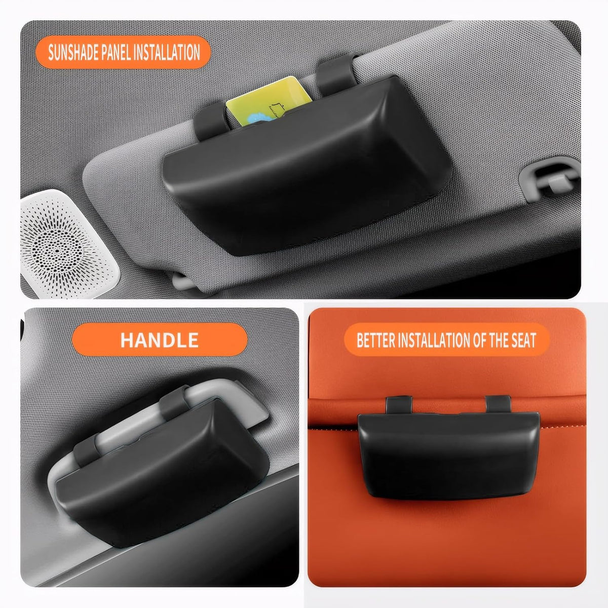 Sunglasses Holder for Car, Universal Car Visor Glasses Storage Case, Auto Eyeglasses Organizer Protective Box with Hidden Magnetic Closure, Vehicle Visor Accessories