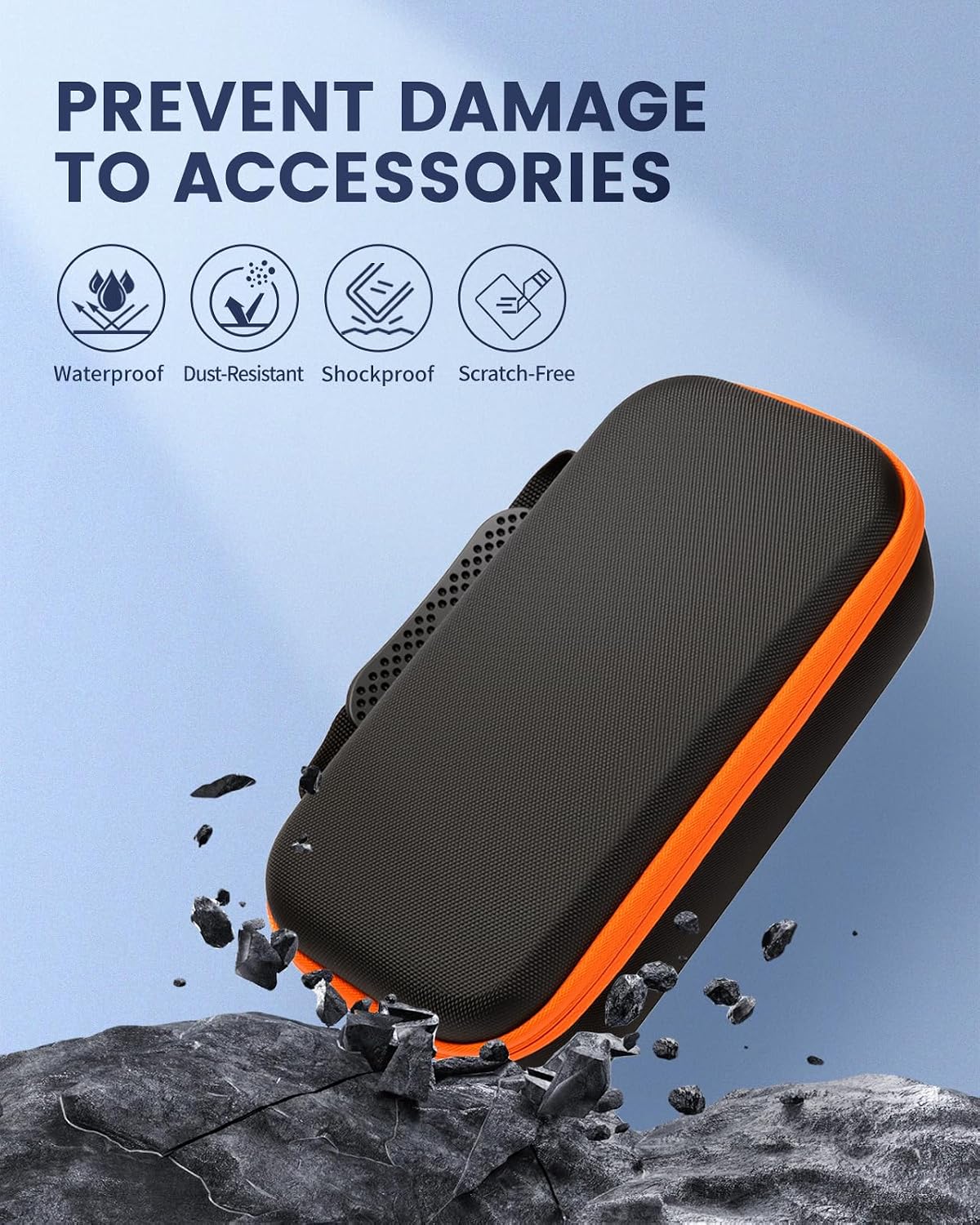 Hard Shell Microphone Case for JBL Wireless Two Mic System & PartyBox Wireless Mic, Carrying Travel Mics Storage Bag with 2 Microphone Cover and 2 Silicone Bases for Karaoke Stage Parties