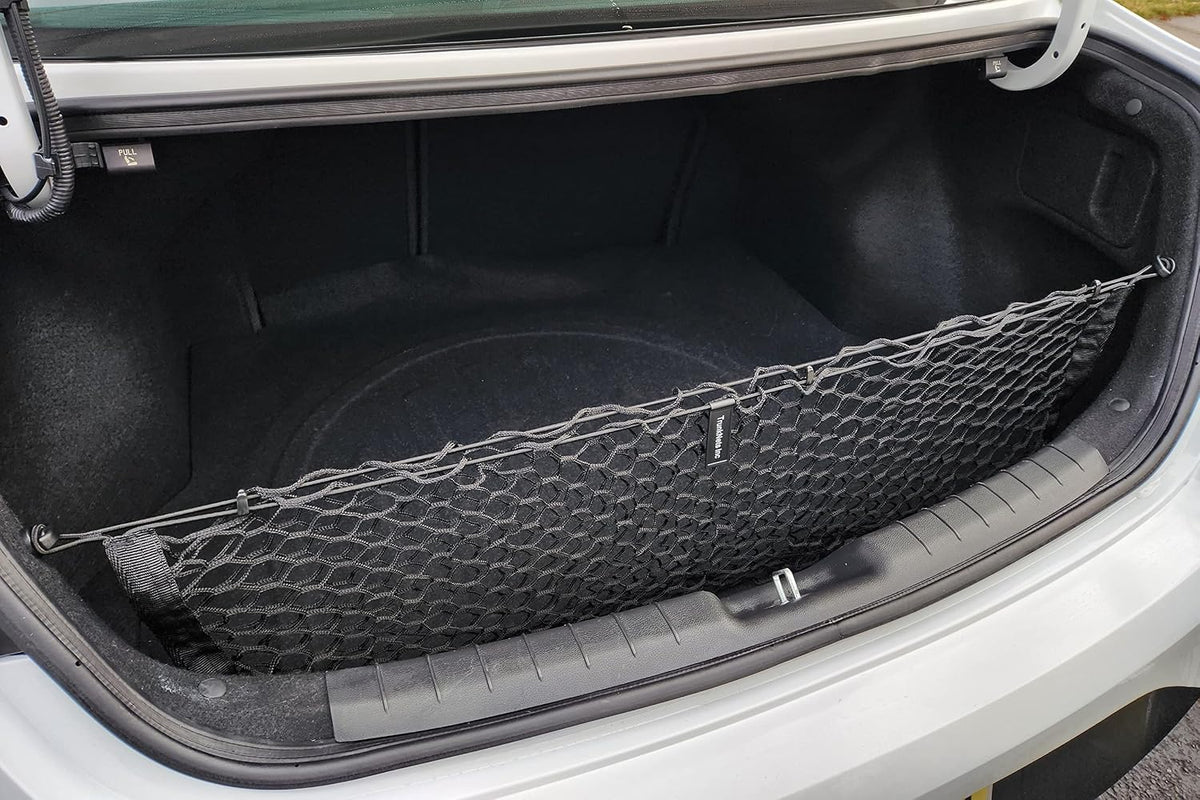 Envelope Style Elastic Trunk Mesh Cargo Net for Hyundai Elantra SE SEL Sport 2016-2026 - Premium Trunk Organizer and Storage - Luggage Net for Sedan - Best Car Organizer for Hyundai Elantra (AD)