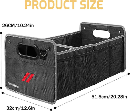 Car Trunk Organizer, Trunk Storage Box with Handle For Dodge Charger Challenger Durango, Collapsible 2 Compartment Automotive Storage Box, Waterproof Oxford Polyester Travel Accessories (B)