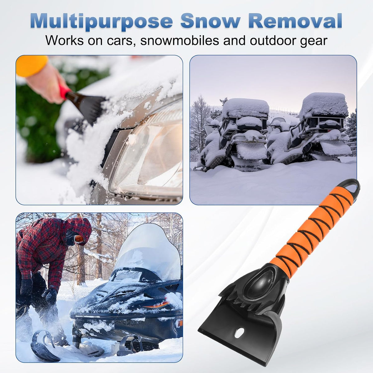 HARFINGTON Ice Scrapers for Car Windshield 12"x4" Window Frost Removal Tool