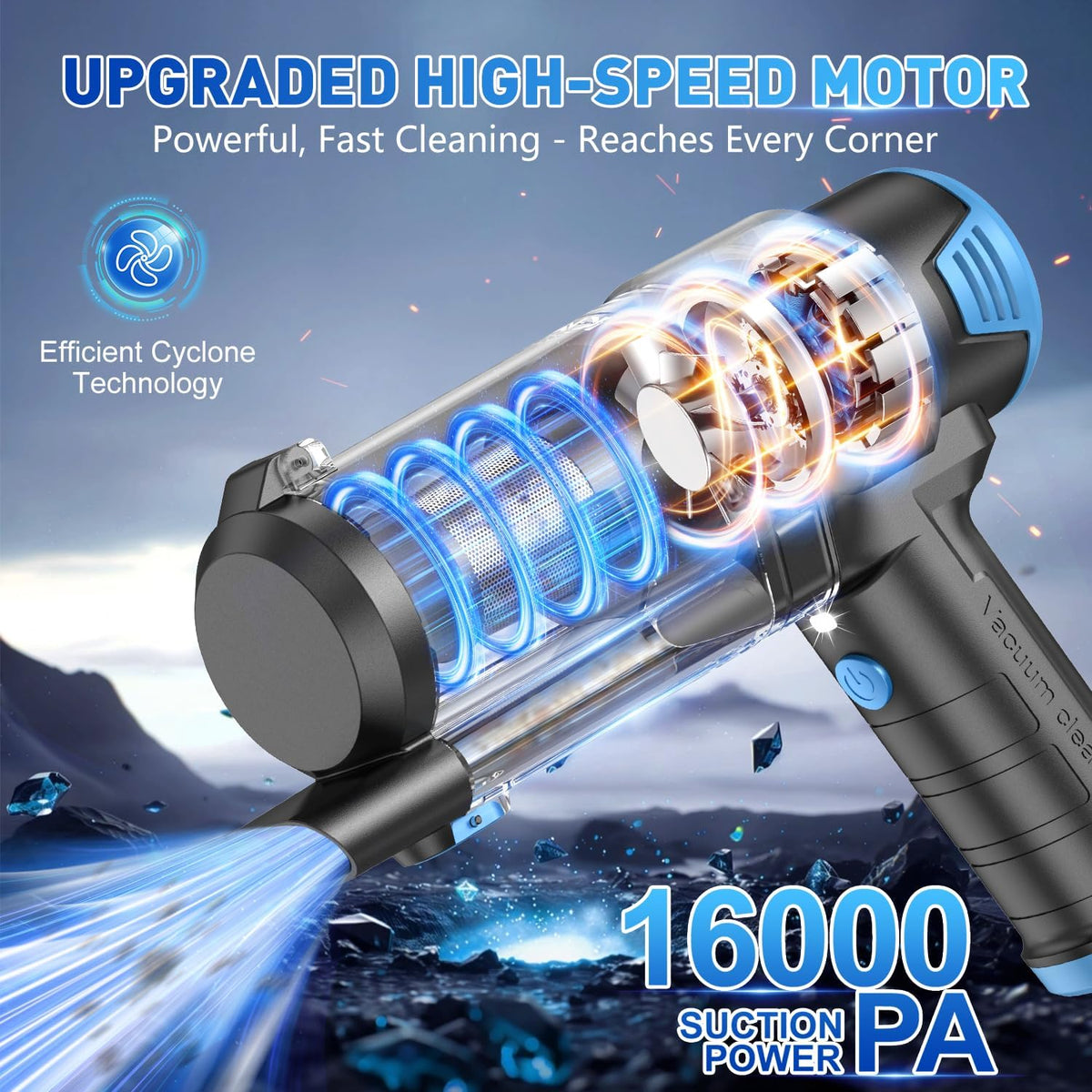 KMM Handheld Car Vacuum Cleaner, 16000PA Air Duster & Hand Held Vacuum