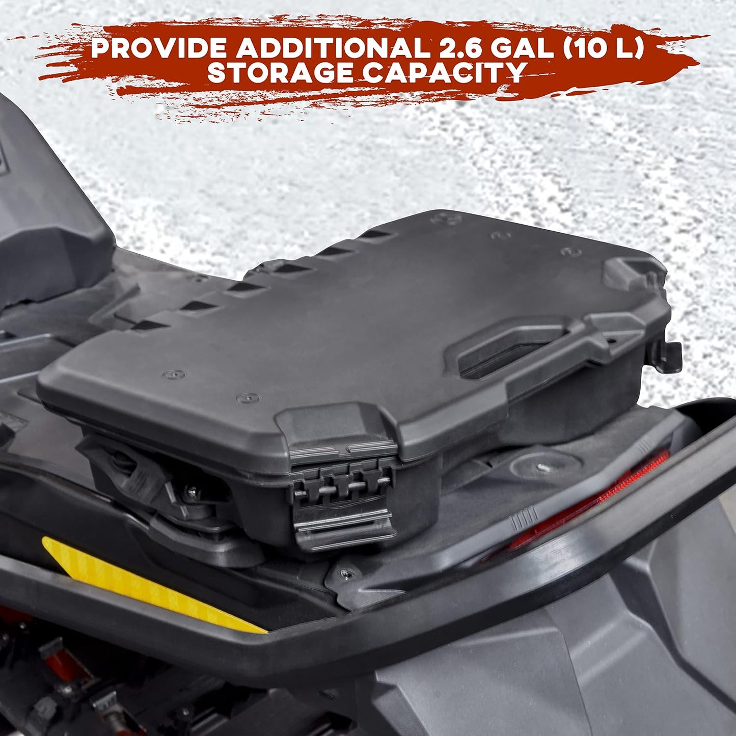 SAUTVS Modular Cargo Box for Can-Am Maverick, 10 L / 2.6 Gallon Rugged Rear Cargo Box with Lid for Can Am Maverick X3 MAX/Trail/Defender/Commander Accessorie (Replace #715005494)