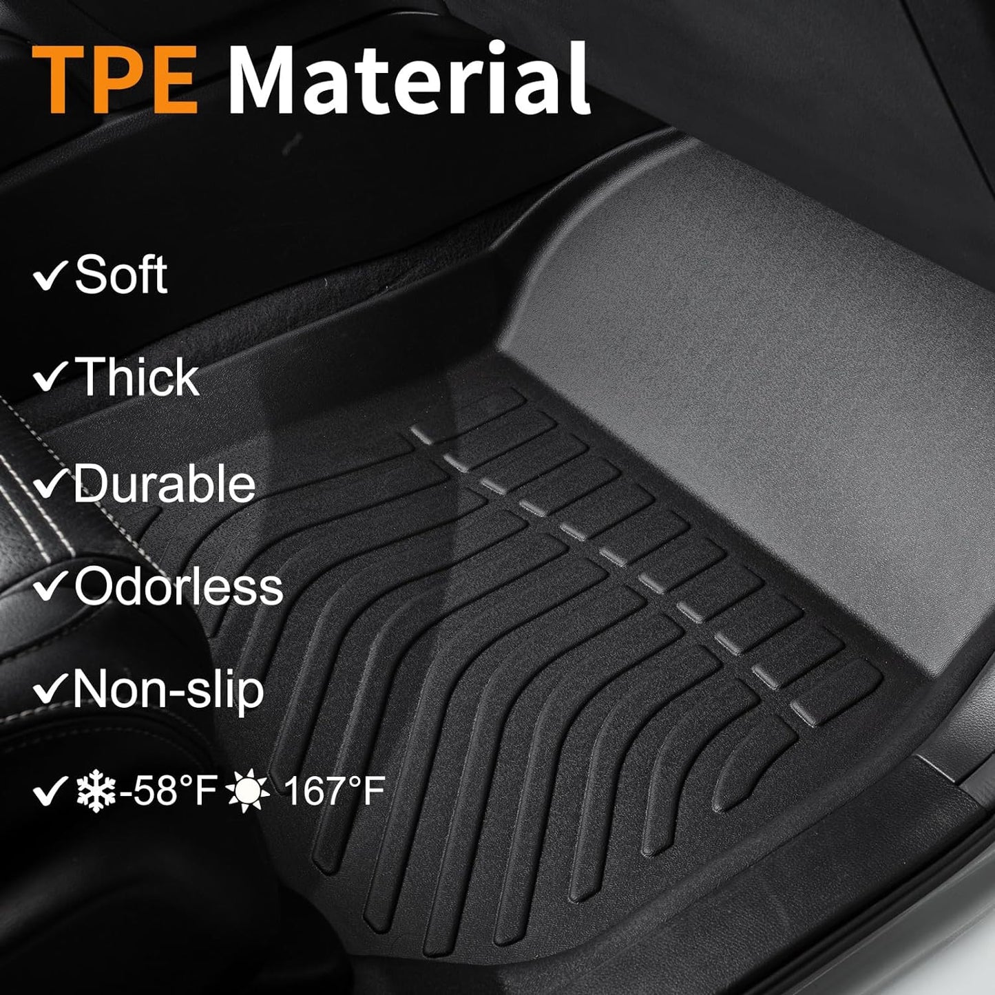 Binmotor-All Weather Floor Mats Cargo Liner Full Set for Kia Sportage 2017-2022 (Only Gas Models), Heavy Duty Car Floor Liners for Sportage Accessories