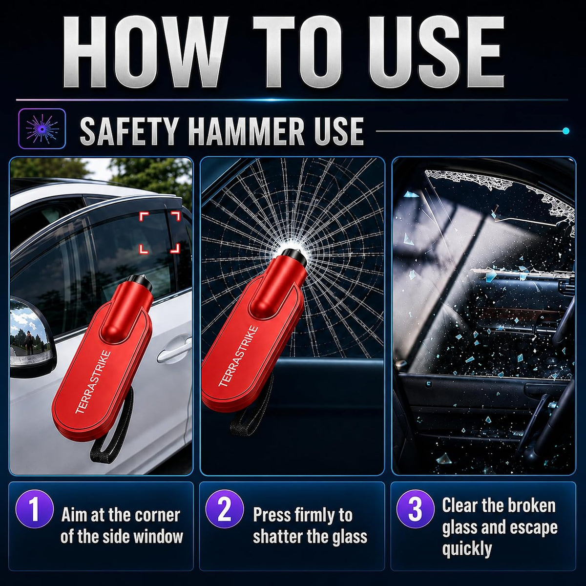 Car Escape Tool, Car Glass Window Breaker Key Chain
