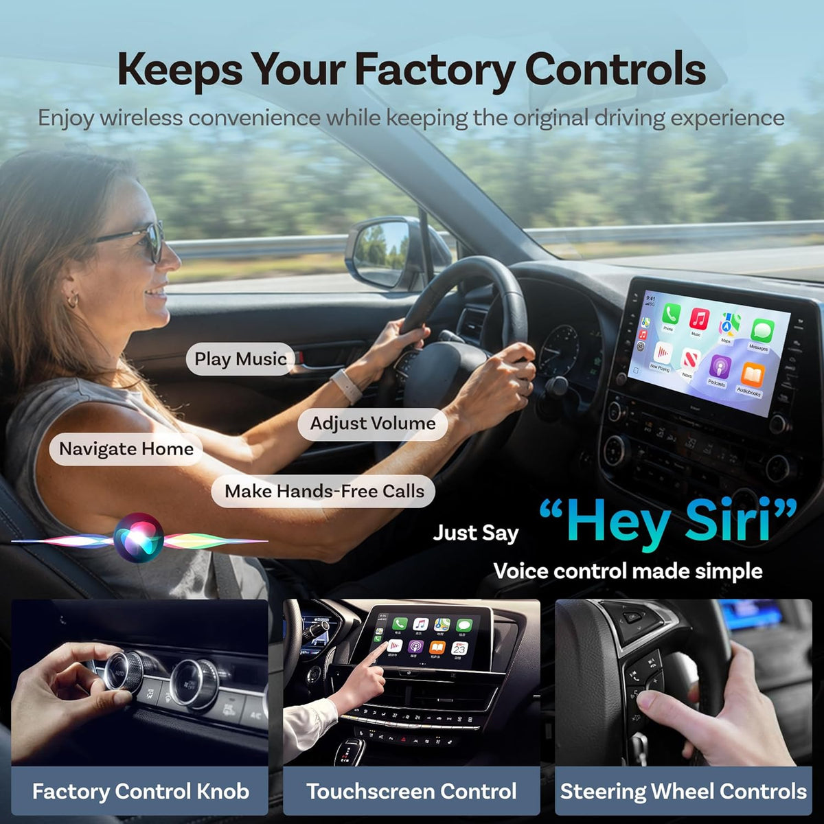 OTTOCAST Mini Slim Wireless CarPlay Adapter & Android Auto Adapter