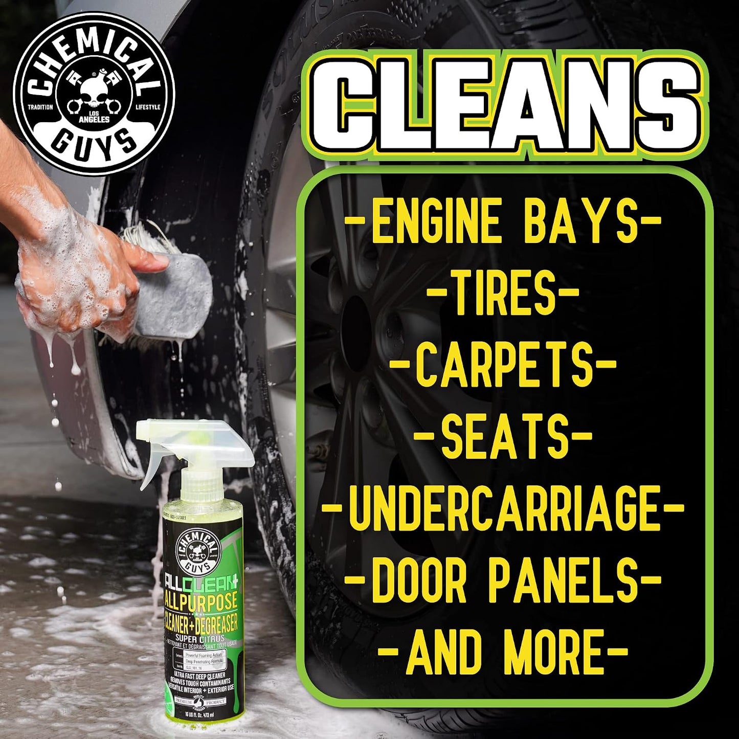 Chemical Guys All Clean+ Citrus All Purpose Cleaner, 16 Fl Oz | Super cleaner, safe for cars, trucks, SUVs, motorcycles, RVs &amp; more, citrus scent