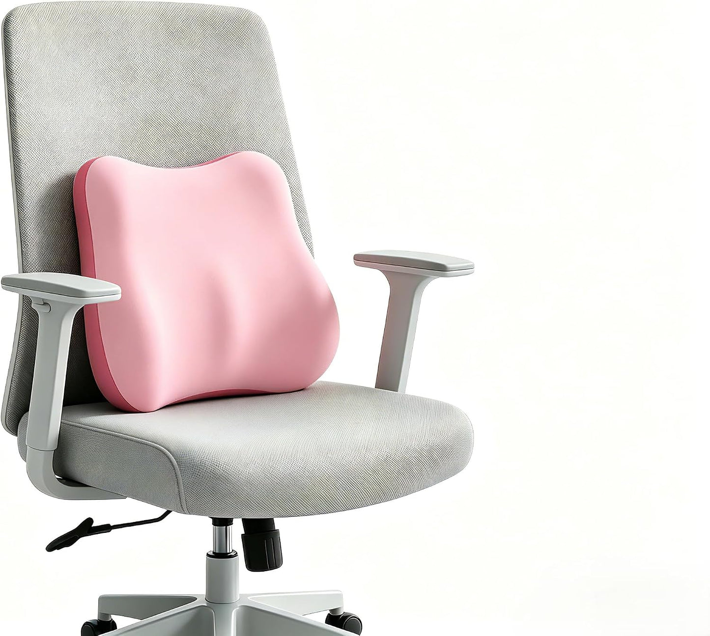 Lumbar Support Pillow, Ergonomic Memory Foam Back Cushion for Car Office Chair Gaming Chair, Washable Cool-Touch Cover for Lower Back Support (Pink)