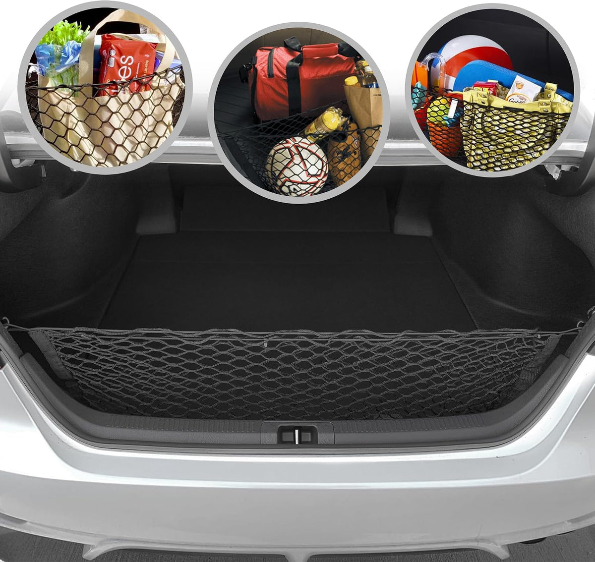 Envelope Style Trunk Mesh Cargo Net for Toyota Camry 2015-2025, 2026 - Car Accessories - Premium Trunk Organizers and Storage - Cargo Net for SUV - Vehicle Carrier Organizer for Toyota Camry