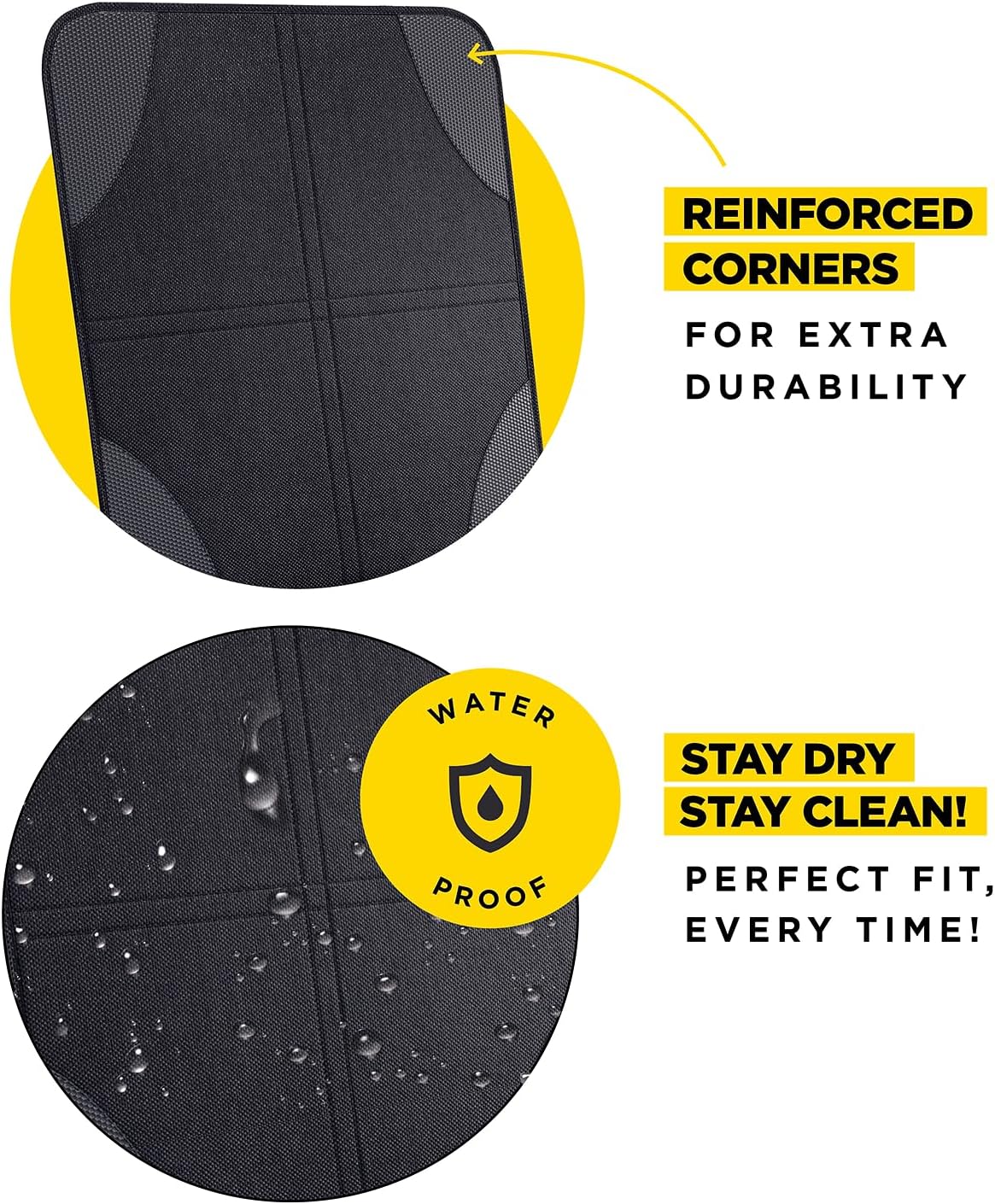 lebogner Car Seat Protector for Baby and Child – Non-Slip, Thick Padded Cover with 2 Mesh Pockets – 1 Pack