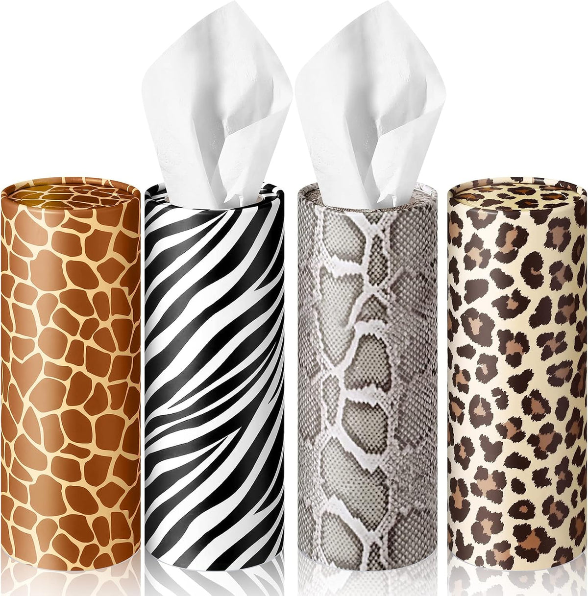 Yinder 4 Pcs Car Tissues Boxes Cylinder Refill 7 x 2.6'', Boss Lady Style
