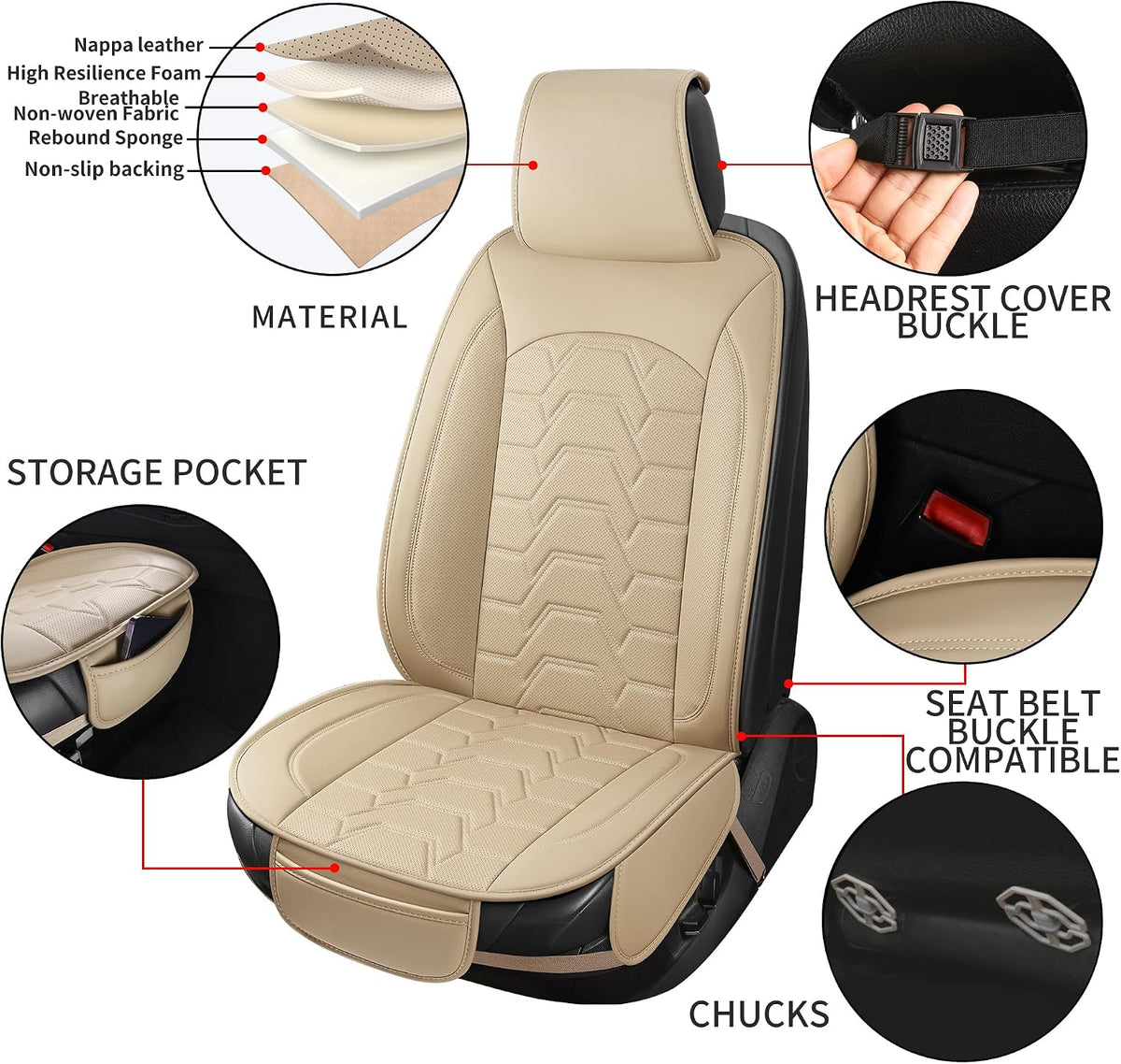 Leather Car Seat Covers Front Automotive Seat Protectors