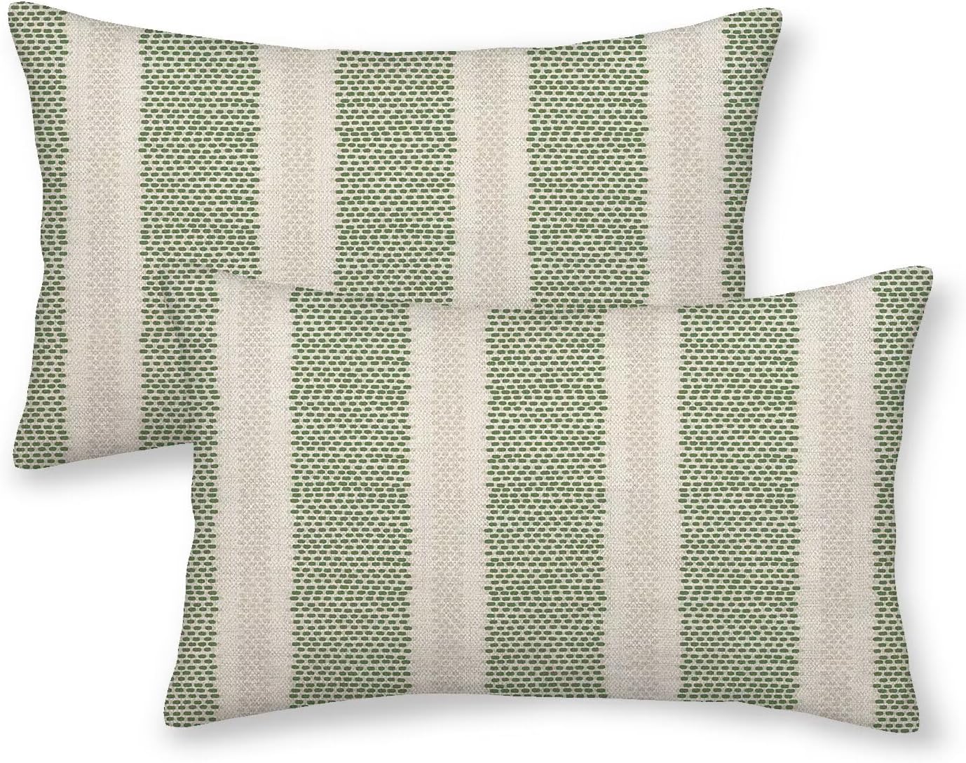 Blue Yellow Pillow Covers 18 x 18 Inch Set of 2 Boho Polka Dot Striped Decorative Outdoor Throw Pillow Covers Linen Summer Farmhouse Modern Pillowcase for Home Sofa Couch Decor
