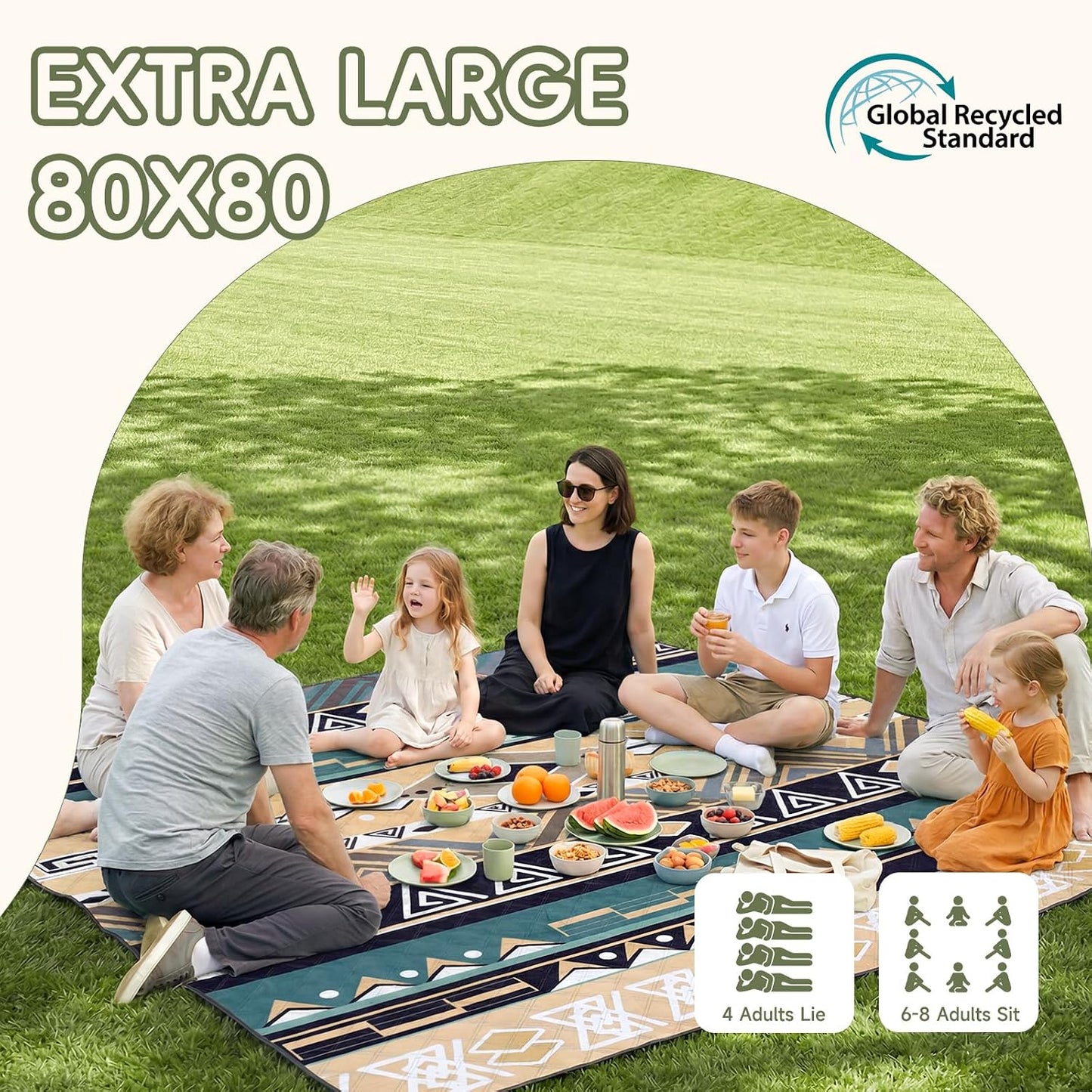 Genovega Waterproof Picnic Blanket Outdoor Camping Beach Mat Rug Extra Large Foldable Car Essential Roadtrip Gadget Accessories Glamping Tent Gear Must Haves Hiking Stuff Backpacking Necessities Gift