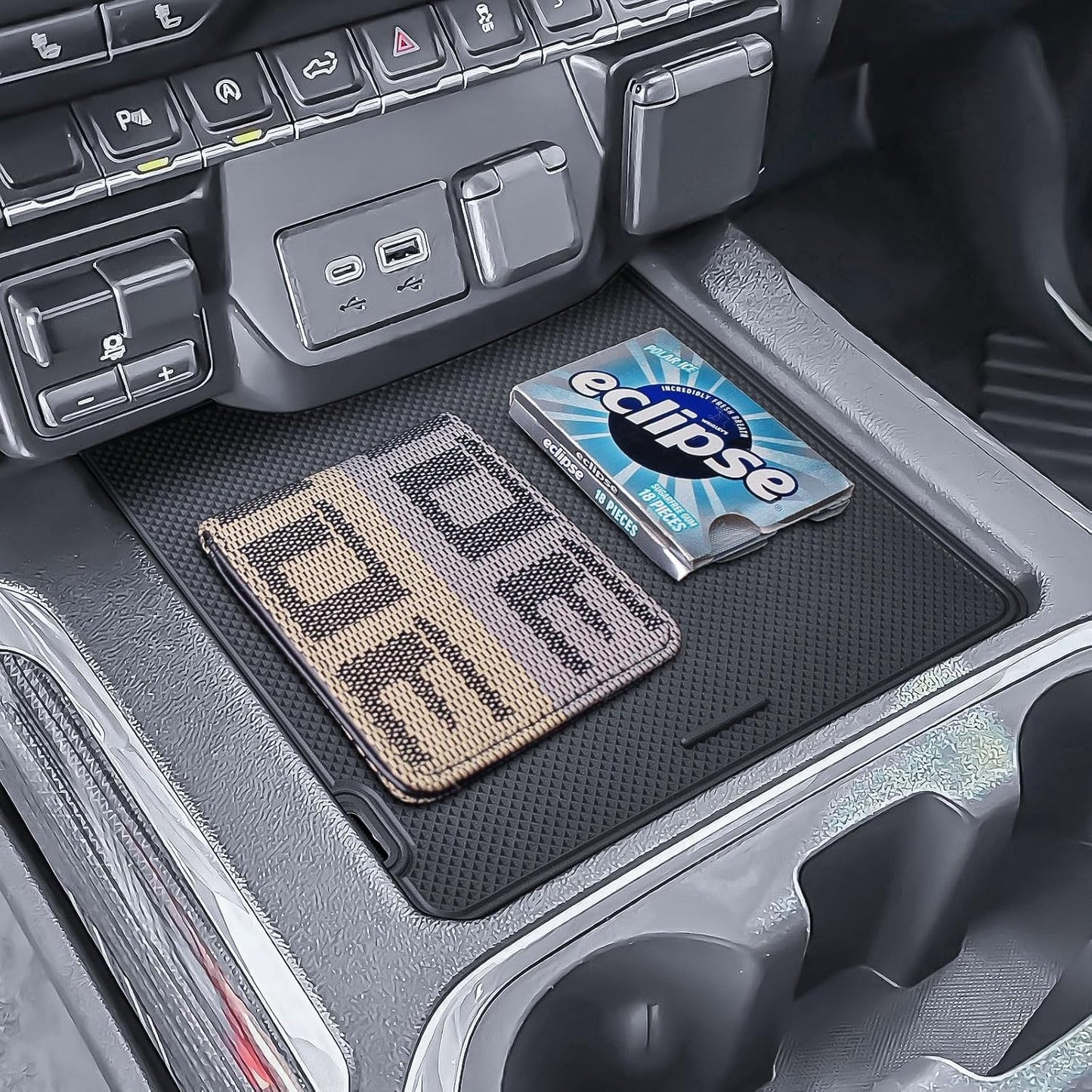 HGWEI Center Console Hidden Compartment Organizer Compatible with (2019-2022) Chevy Silverado/GMC Sierra 1500 and (2020-2023) 2500HD/3500HD Accessories Armrest Storage Tray - Full w/Bucket Seats ONLY
