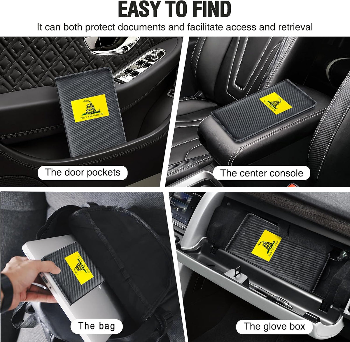 Giftguys Car Insurance and Registration Card Holder | for BMW Ford Tesla Cadillac All Cars | Store Cards, ID License & Essential Documents | Premium Leather with Magnetic Closure