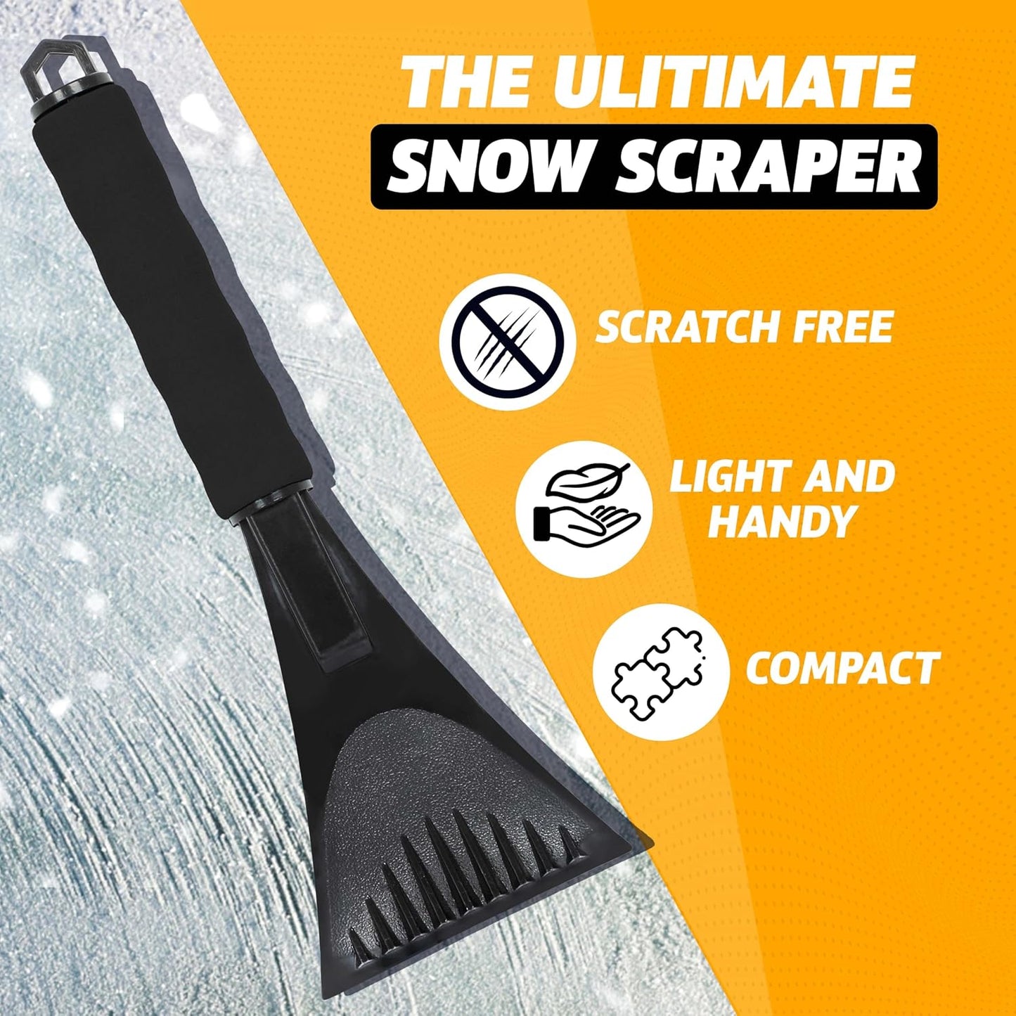 EcoNour Ice Scraper for Car Windshield | Snow Scraper for Car to Remove Snow, Frost, and Ice | 1 Pack Ice Sweeper for Car Windshield with Foam Handle for Perfect Grip | Frost Removal Accessories