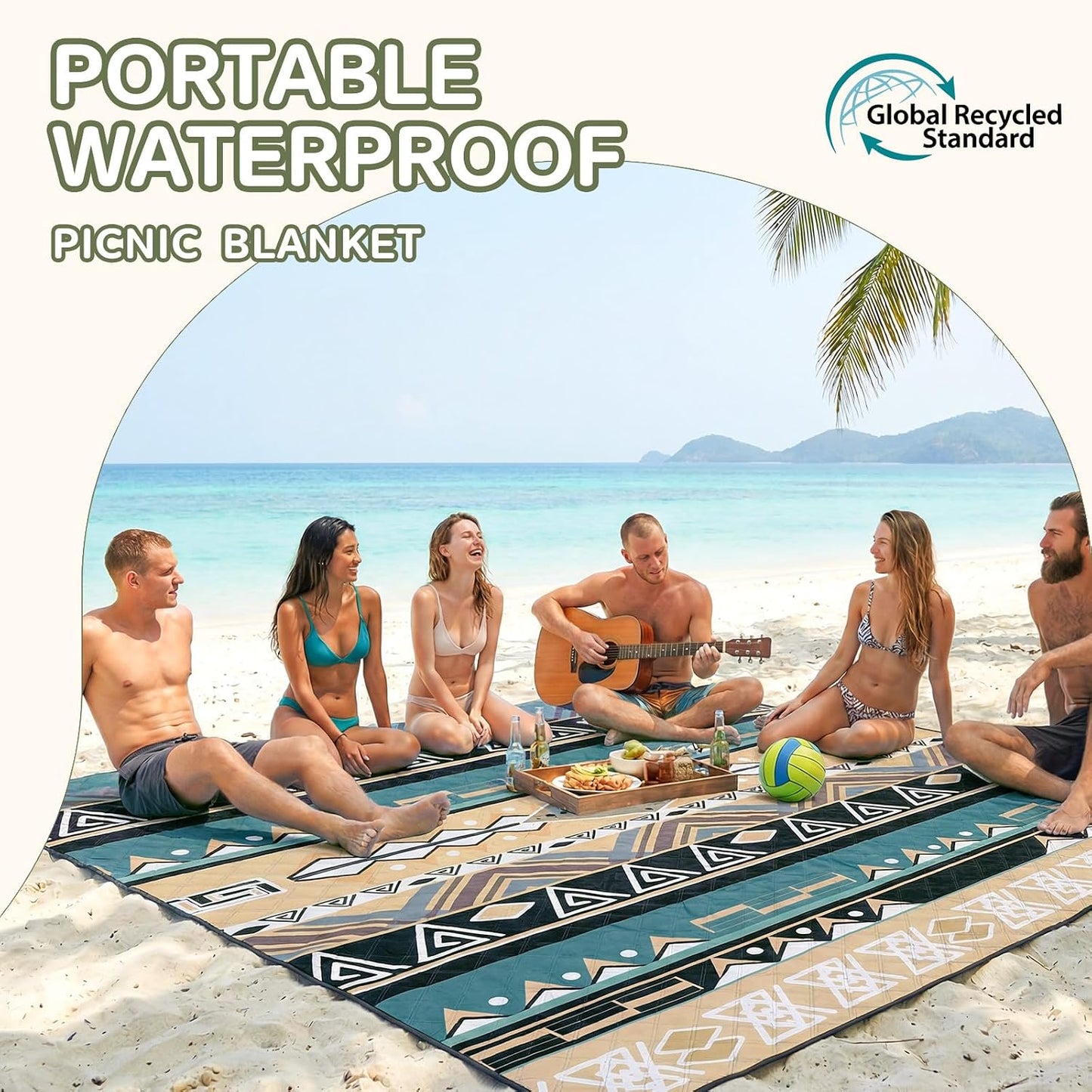 Genovega Waterproof Picnic Blanket Outdoor Camping Beach Mat Rug Extra Large Foldable Car Essential Roadtrip Gadget Accessories Glamping Tent Gear Must Haves Hiking Stuff Backpacking Necessities Gift