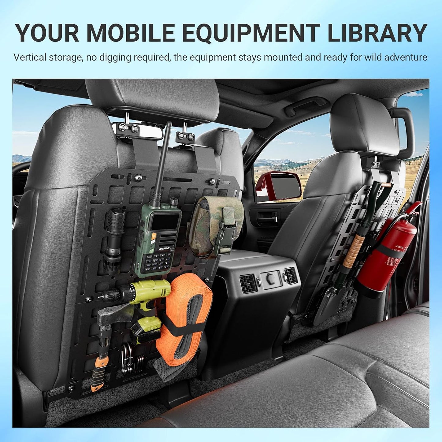 SZYANG 4PCS Seat Back Molle Panel Compatible with 2022-2026 Toyota Tundra Seatback Organizers for 2 Seats Tactical Truck Organizer Replacement for 2022-2026 Toyota Tundra Accessories