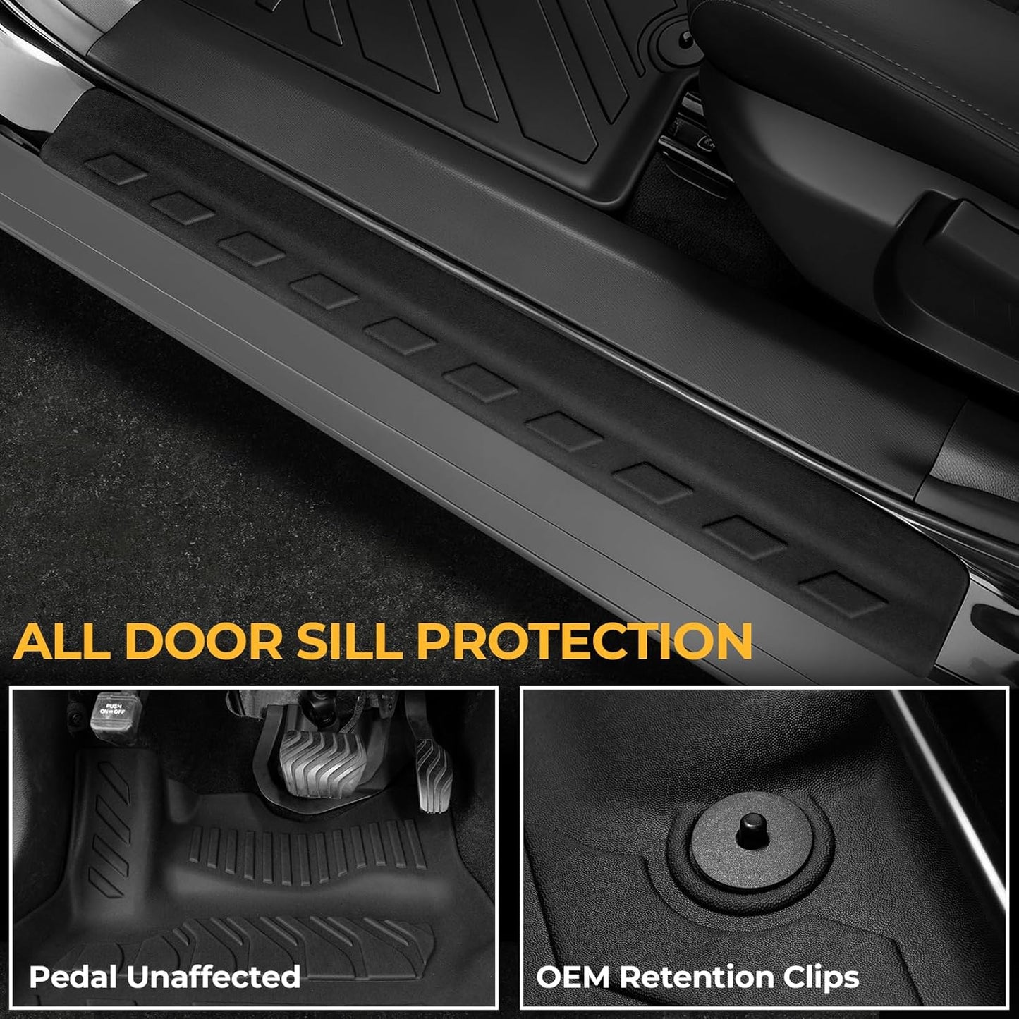 Floor Mats for Nissan Rogue 2014-2020, All Weather Floor Mats Trunk Cargo Liner and Door Sill Guards Accessories, Full Coverage Set (Not for Sport)