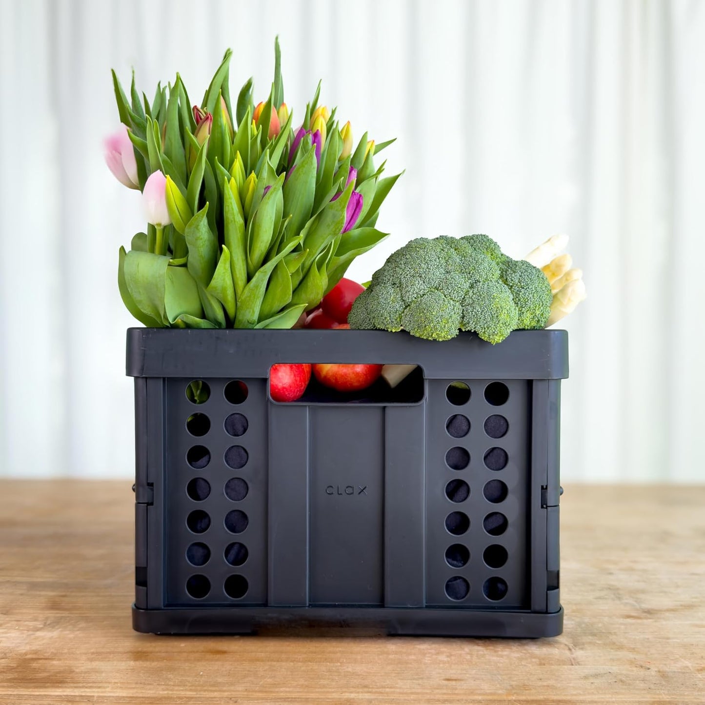 Clax® crate | folding box | basket | 48 qt (12 gal) | black