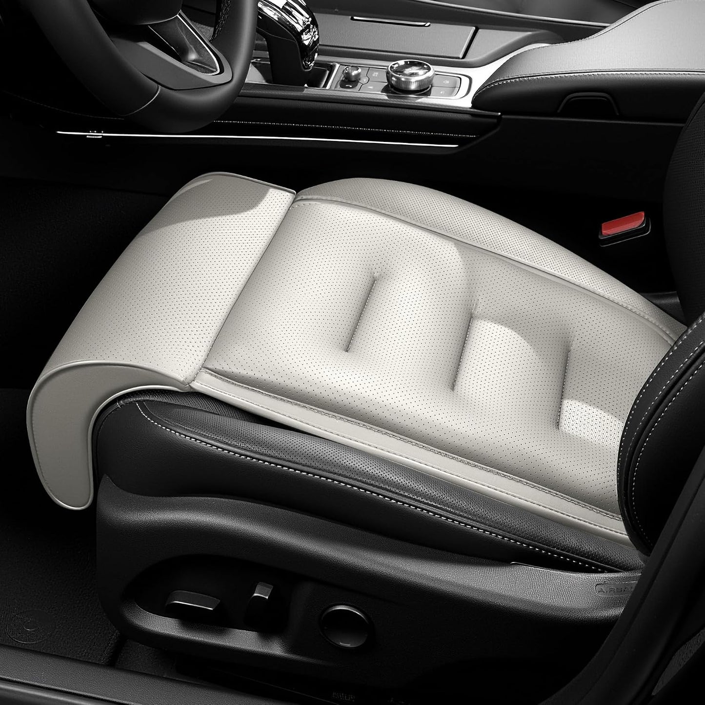 Car Seat Leg Extender Relieve Fatigue Car Seat Cushion with Leg Support for Long Driving, Memory Foam Legs Rest for Office Chairs Leg Support Cushion for Driver,Off White