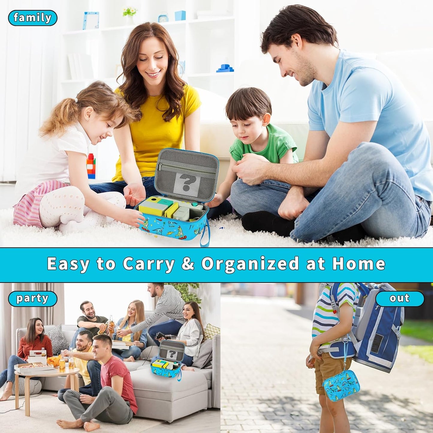 Carrying Case Compatible with Nex Playground Game System Cute Travel Case for Game Console & Accessories Hard Portable Storage,Case Only (Blue)